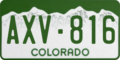 CO license plate AXV816