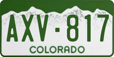 CO license plate AXV817