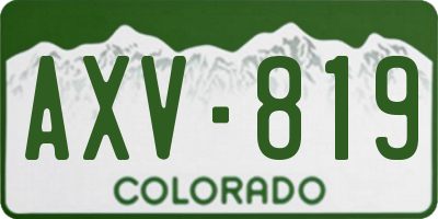 CO license plate AXV819