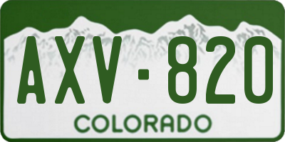 CO license plate AXV820