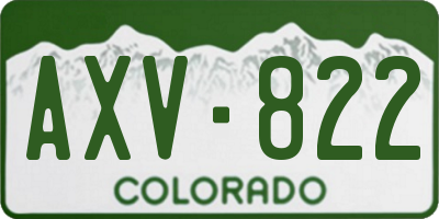 CO license plate AXV822