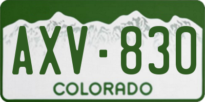 CO license plate AXV830