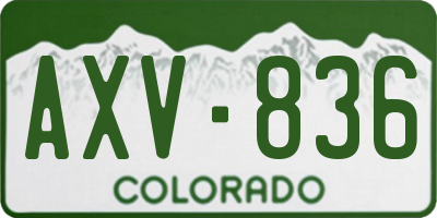 CO license plate AXV836