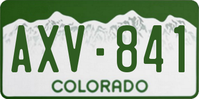 CO license plate AXV841