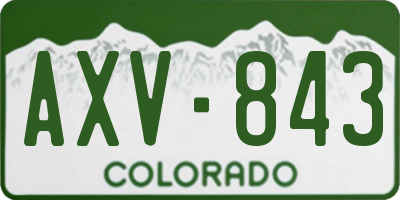CO license plate AXV843