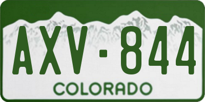 CO license plate AXV844