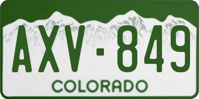 CO license plate AXV849
