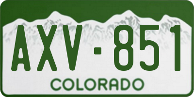 CO license plate AXV851