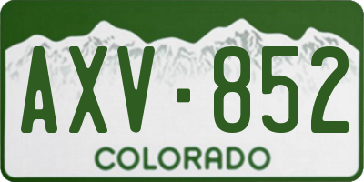 CO license plate AXV852