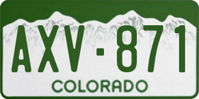 CO license plate AXV871