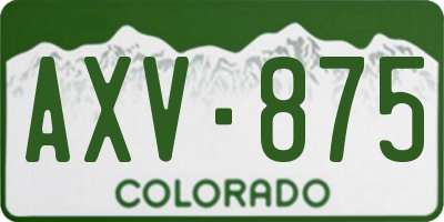 CO license plate AXV875