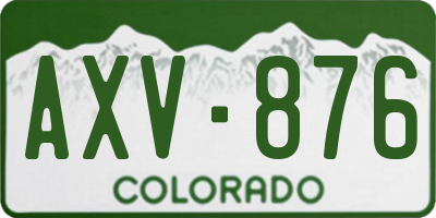 CO license plate AXV876