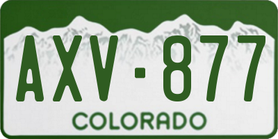 CO license plate AXV877