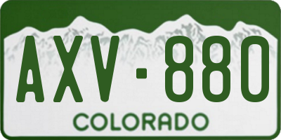 CO license plate AXV880