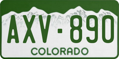 CO license plate AXV890