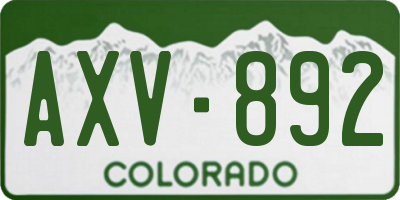 CO license plate AXV892