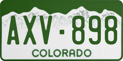CO license plate AXV898