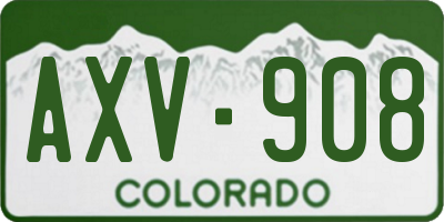 CO license plate AXV908