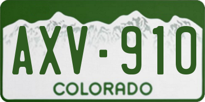CO license plate AXV910