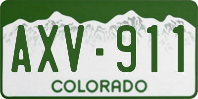 CO license plate AXV911