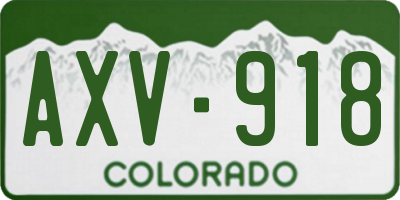 CO license plate AXV918