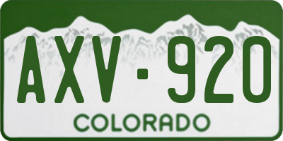 CO license plate AXV920