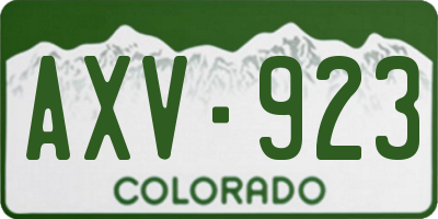 CO license plate AXV923