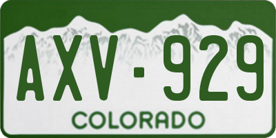 CO license plate AXV929