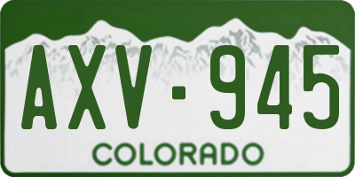 CO license plate AXV945