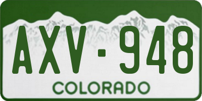 CO license plate AXV948