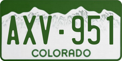 CO license plate AXV951