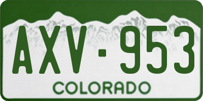CO license plate AXV953
