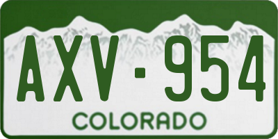 CO license plate AXV954