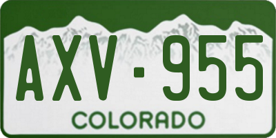 CO license plate AXV955