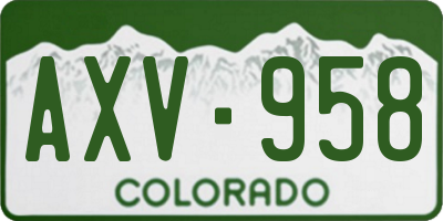 CO license plate AXV958