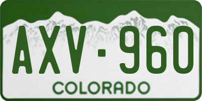 CO license plate AXV960