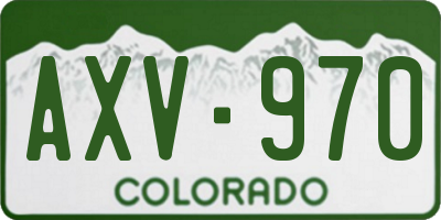 CO license plate AXV970