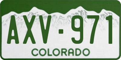 CO license plate AXV971