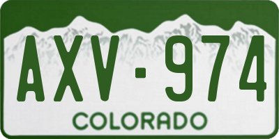 CO license plate AXV974