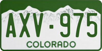 CO license plate AXV975