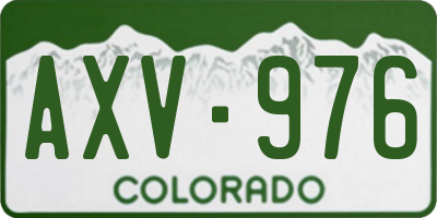CO license plate AXV976