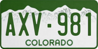 CO license plate AXV981