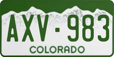 CO license plate AXV983