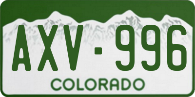 CO license plate AXV996