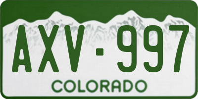 CO license plate AXV997