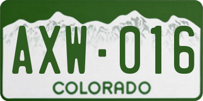 CO license plate AXW016