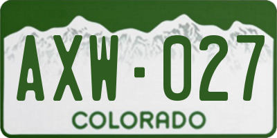 CO license plate AXW027