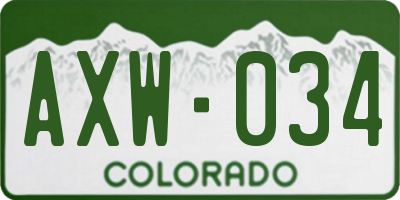 CO license plate AXW034