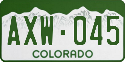 CO license plate AXW045