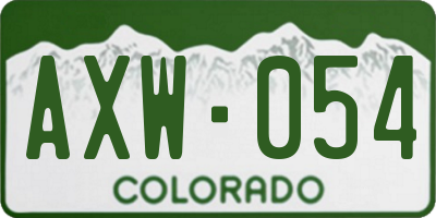CO license plate AXW054